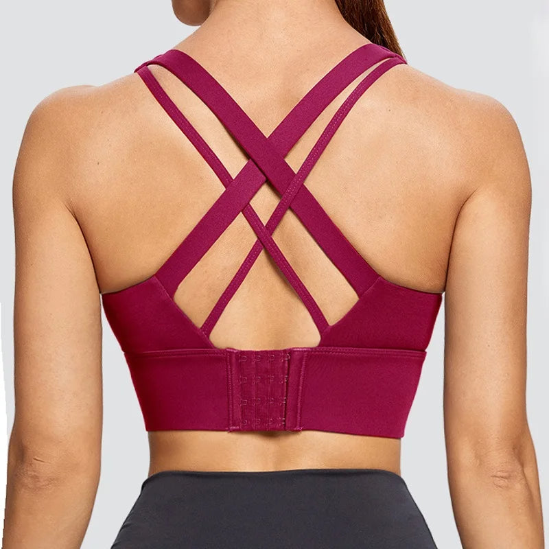 "Cloud Hide Women's Sports Bra – S-XXXL Push-Up Fitness Top, Quick-Dry Yoga & Gym Wear"