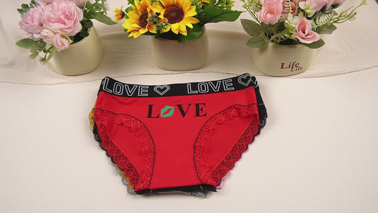 5-Pack Cotton Women’s Panties – Letter Print Waistband, Breathable & Stylish